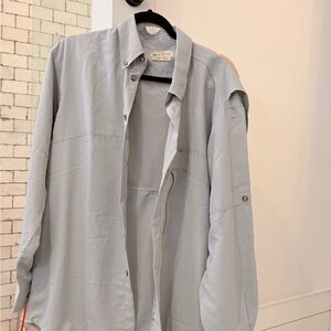 Men's Light Gray Button Down Shirt